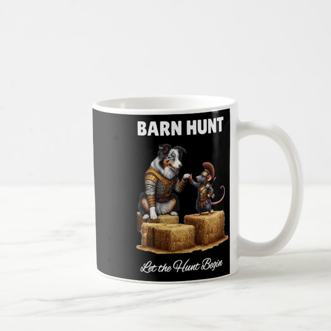 Byrn Hunt Lover - Warrior Rat Blue Merle Tri Borde Coffee Mug (Right)