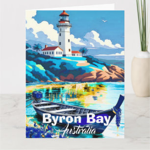 Byron Bay Australia Postcard Travel Art, Australia