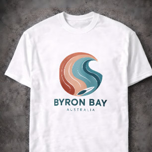 Byron Bay Australia Retro Wave Logo T-Shirt Vintag