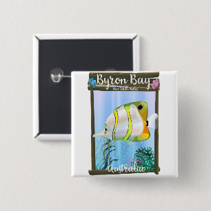 Byron Bay Australia travel poster. 2 Inch Square Button