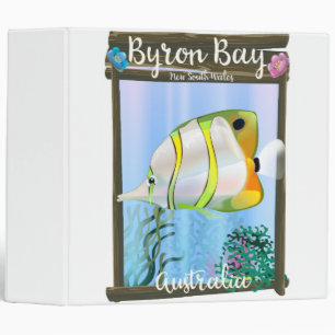 Byron Bay Australia travel poster. Binder