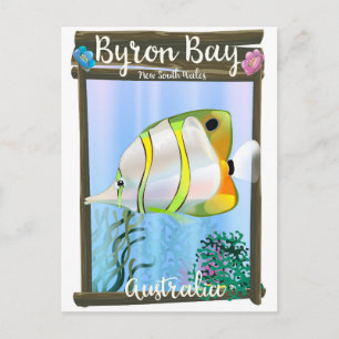 Byron Bay Australia travel poster. Postcard