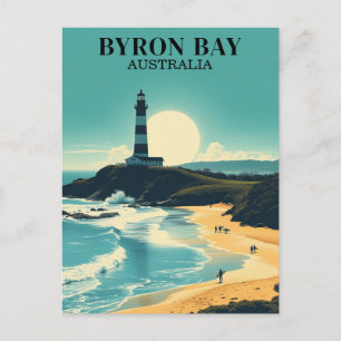 Byron Bay Australia Vintage Beach Lighthouse Postcard