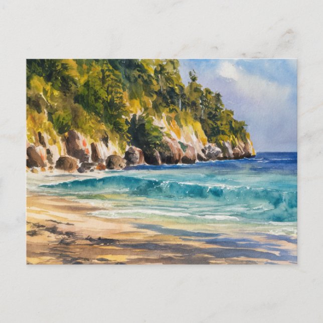 Byron Bay Beach Watercolor Painting Australia Postcard (Front)