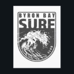 Byron Bay Surf Club Australia Emblem Postcard<br><div class="desc">Byron Bay Surf Club design with ocean wave illustration in a badge style.</div>