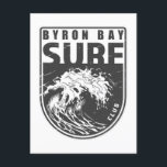 Byron Bay Surf Club Australia Emblem Postcard<br><div class="desc">Byron Bay Surf Club design with ocean wave illustration in a badge style.</div>