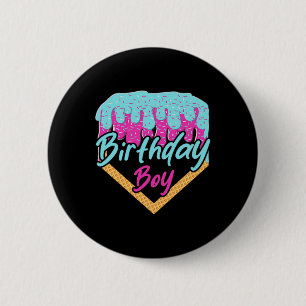 Bysebyll 10 Year Old Ice Cream Drip 10th Birthday 2 Inch Round Button