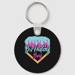 Bysebyll 10 Year Old Ice Cream Drip 10th Birthday  Keychain