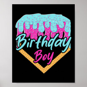 Bysebyll 5 Year Old Ice Cream Drip 5th Birthday Bo Poster