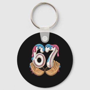 Bysebyll 67 - Ice Cream Drip 67 Meme Funny Player  Keychain