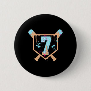Bysebyll 7 Year Old Ice Cream Drip 7th Birthday Bo 2 Inch Round Button