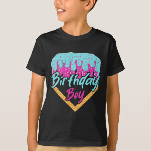 Bysebyll 7 Year Old Ice Cream Drip 7th Birthday Bo T-Shirt