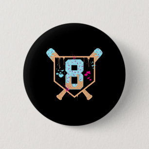 Bysebyll 8 Year Old Ice Cream Drip 8th Birthday Bo 2 Inch Round Button