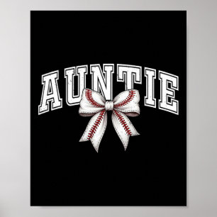 Bysebyll Auntie Coquette Bow Game Day Mother's Day Poster