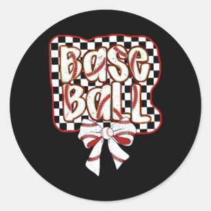Bysebyll Bow Coquette Funny Bysebyll Lovers Checke Classic Round Sticker