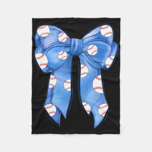 Bysebyll Coquette Bow Funny Bysebyll Blue Team  Fleece Blanket