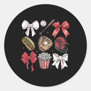 Bysebyll Coquette Bow Mothers Day Sports Women Gir Classic Round Sticker