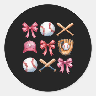 Bysebyll Coquette Bow Women Girls Cheer Mom Mama M Classic Round Sticker