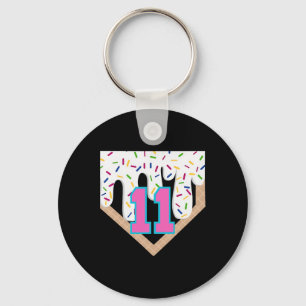 Bysebyll Drip 11th Birthday Home Plate Boy Youth 1 Keychain