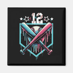 Bysebyll Drip 12th Birthday Boys Number 12 Youth 1 Magnet