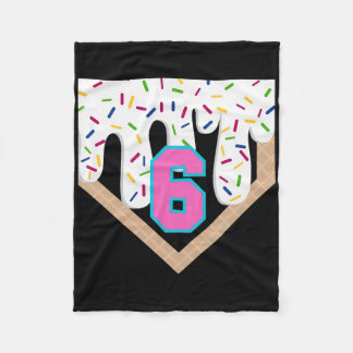 Bysebyll Drip 6th Birthday Home Plate Boys Youth 6 Fleece Blanket
