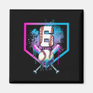Bysebyll Drip 6th Birthday Home Plate Boys Youth 6 Magnet