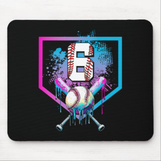 Bysebyll Drip 6th Birthday Home Plate Boys Youth 6 Mouse Pad