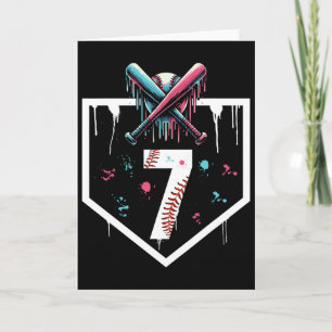Bysebyll Drip 7th Birthday Home Plate Boys Youth 7 Card