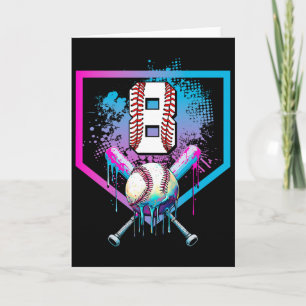 Bysebyll Drip 8th Birthday Home Plate Boys Youth 8 Card