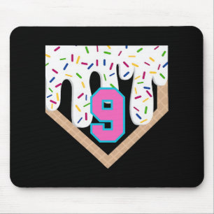 Bysebyll Drip 9th Birthday Home Plate Boys Youth 9 Mouse Pad