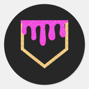Bysebyll Drip Boys Home Plate Ice Cream Drip Youth Classic Round Sticker