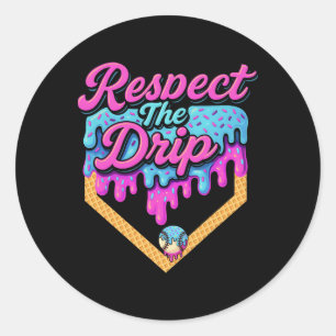 Bysebyll Drip Boys Home Plate Ice Cream Respect Th Classic Round Sticker
