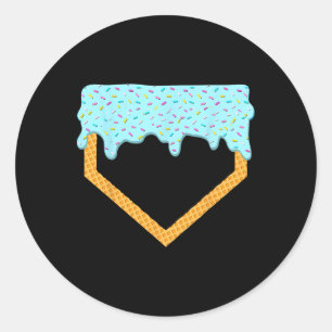 Bysebyll Drip Boys Home Plate Ice Cream Sport Play Classic Round Sticker