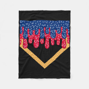 Bysebyll Drip Boys Home Plate Ice Cream Sprinkles Fleece Blanket
