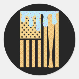 Bysebyll Drip Byt Boys Dripping Ice Cream American Classic Round Sticker