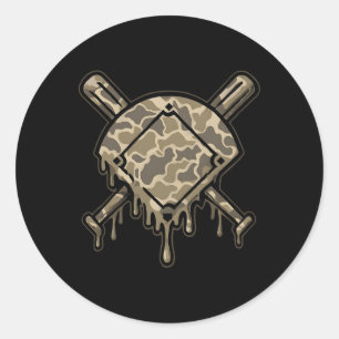 Bysebyll Drip Camo Bysebyll Diamonds Boys Sports G Classic Round Sticker