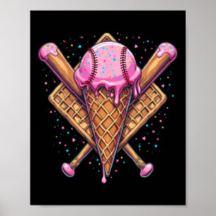 Bysebyll Drip Home Plate Fun Bysebyll Apparel For Poster