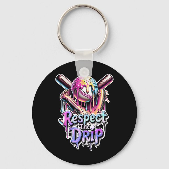 Bysebyll Drip Ice Cream Dripping Respect The Drip  Keychain (Front)