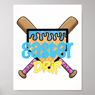 Bysebyll Easter Home Plate Byt Ice Cream Drip Happ Poster