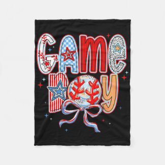 Bysebyll Game Day Bysebyll Coquette Bow Mom Mama M Fleece Blanket