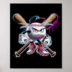 Bysebyll Home Plate Drip Boys Bysebyll Ice Cream Poster