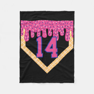 Bysebyll Home Plate Ice Cream Drip 14th Birthday B Fleece Blanket