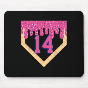 Bysebyll Home Plate Ice Cream Drip 14th Birthday B Mouse Pad