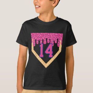 Bysebyll Home Plate Ice Cream Drip 14th Birthday B T-Shirt