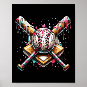 Bysebyll Home Plate Ice Cream Drip Sprinkles Drip Poster