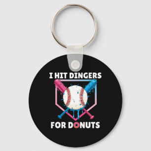 Bysebyll I Hit Dingers For Doughnuts Funny Doughnu Keychain