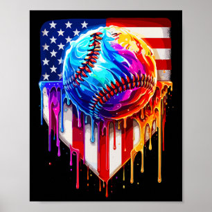 Bysebyll Ice Cream American Flag Drip Poster