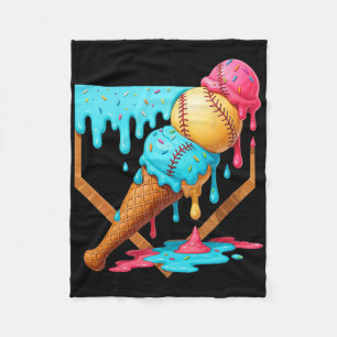 Bysebyll Ice Cream Dripping Funny Bysebyll Men Kid Fleece Blanket