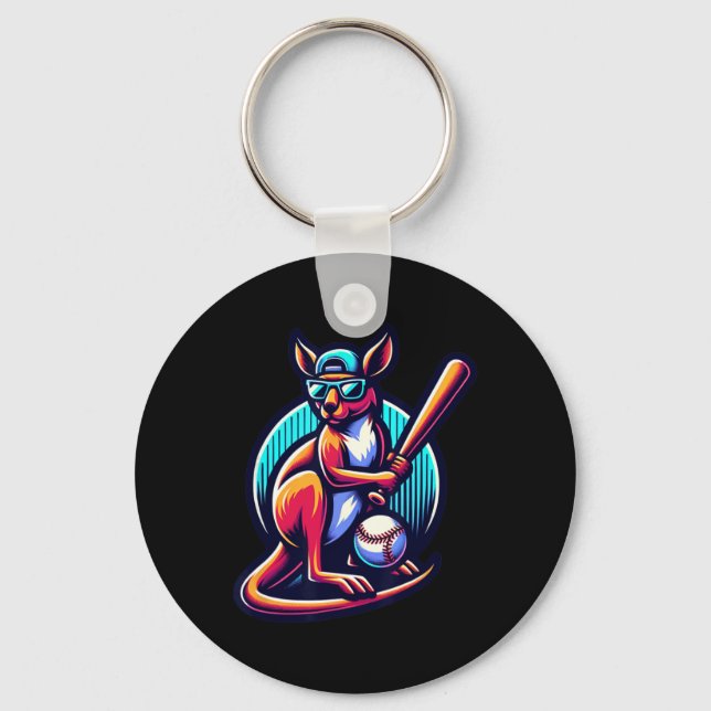 Bysebyll Kangaroo With Cap And Gles  Keychain (Front)