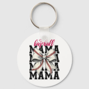Bysebyll Mama Coquette Bow Game Day Bysebyll Mom  Keychain